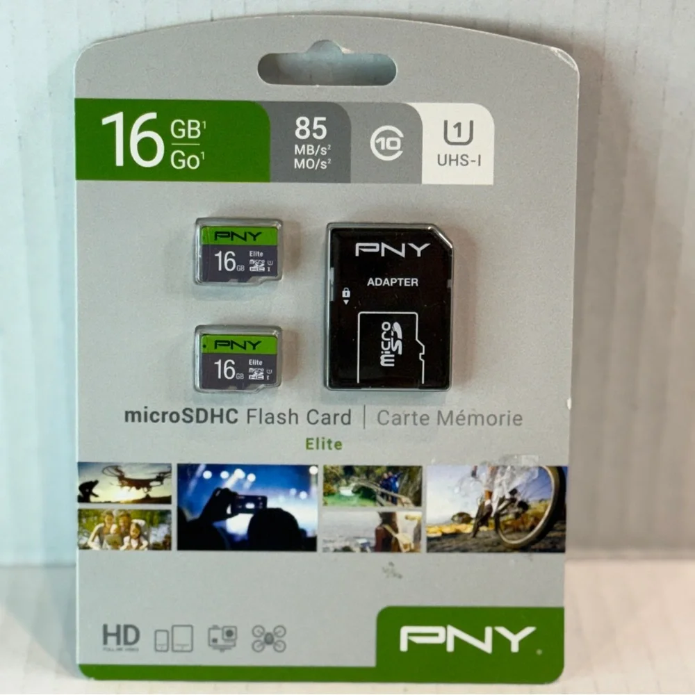 🆕 PNY Elite 16GB microSDHC Flash Card Set w/ Adapter 🌟 High Speed 85MB/s UHS-I